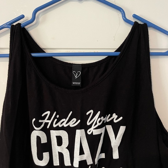 “Hide your Crazy & act like a Lady” black tank size medium by Windsor - Picture 4 of 4